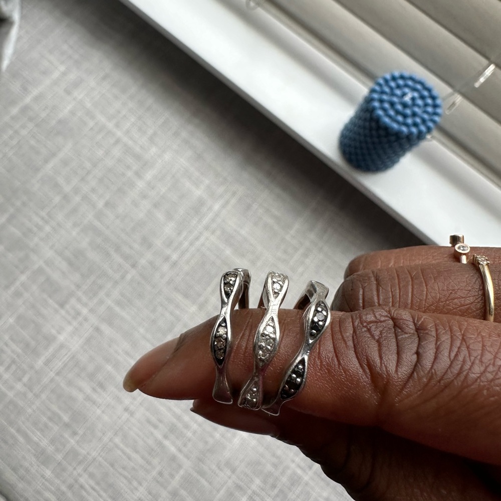 Sterling silver and multi diamond rings 🖤🤍🤎 - Picture 2 of 5